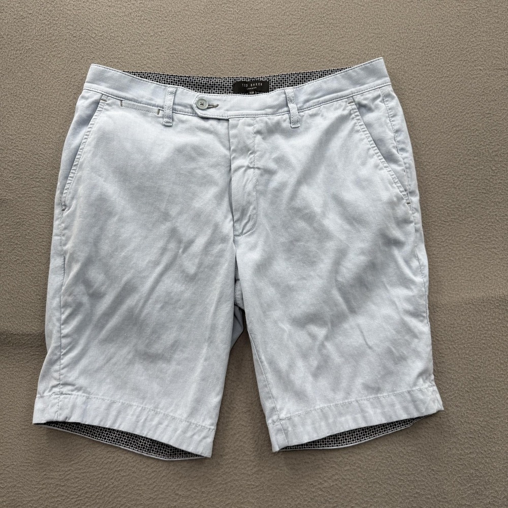 Ted Baker Shorts Mens 33 Blue Chino Stretch 9 Inseam Casual Travel Summer